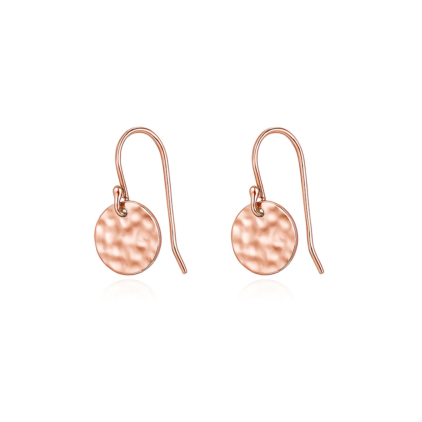 Hammered Disc Drop Earrings