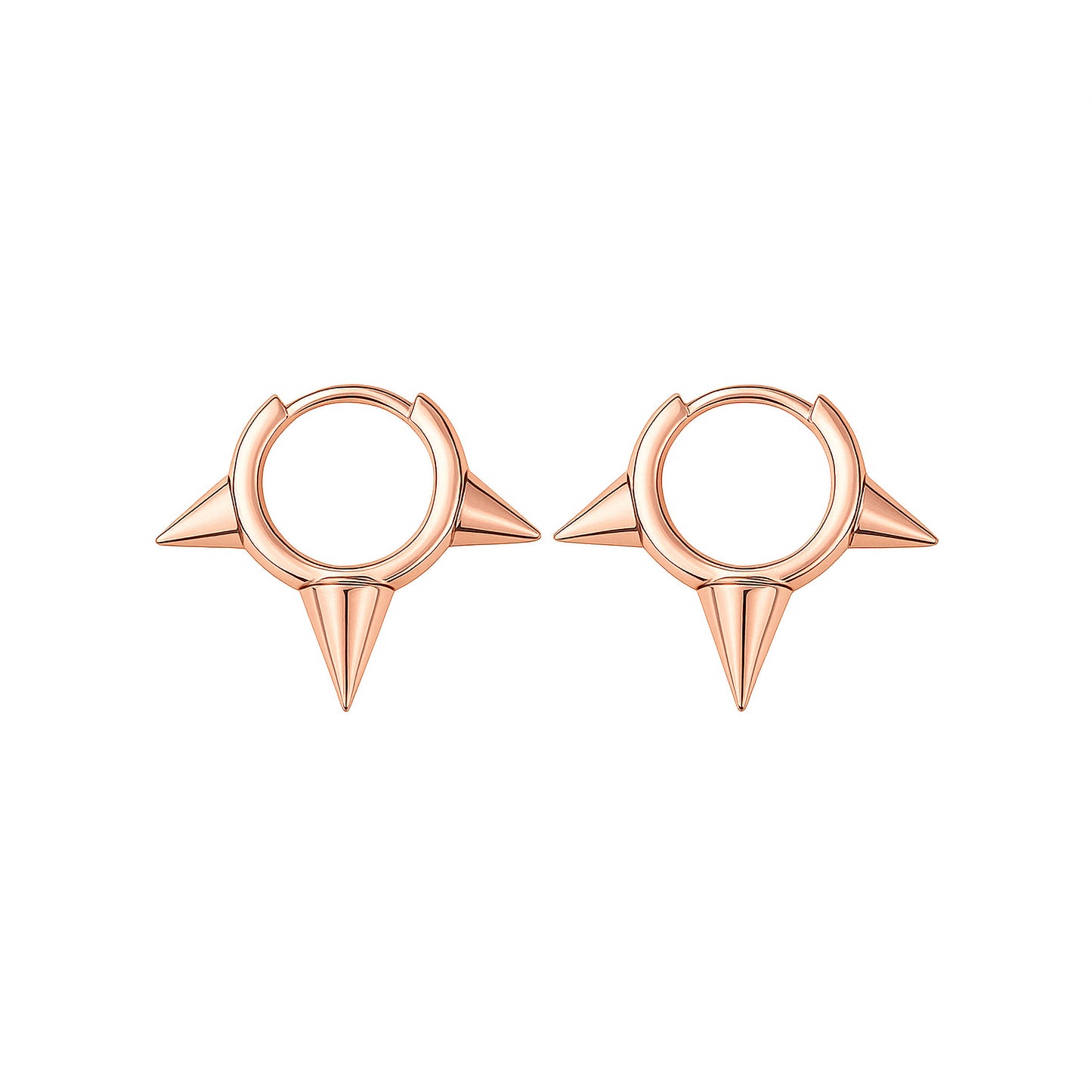 Triple Spike Huggie Earrings