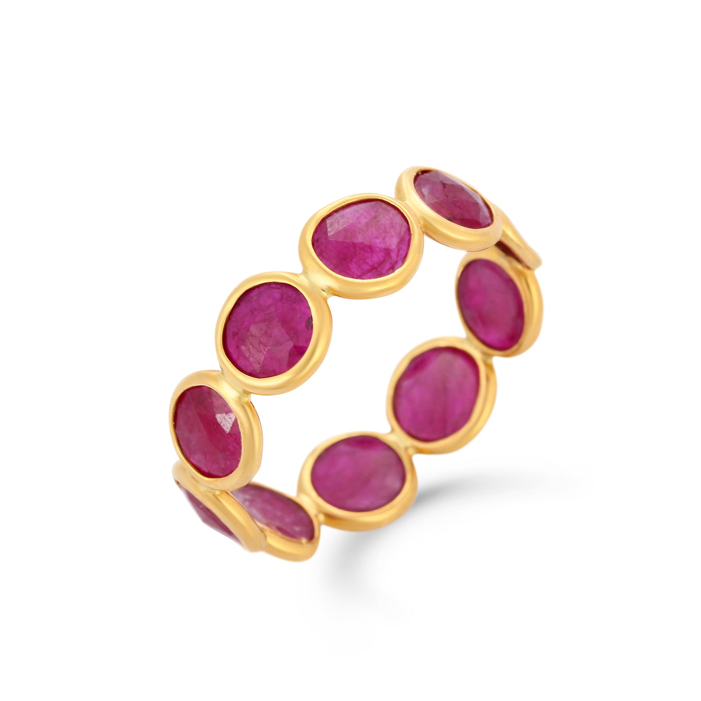 Round Ruby Eternity Band Ring