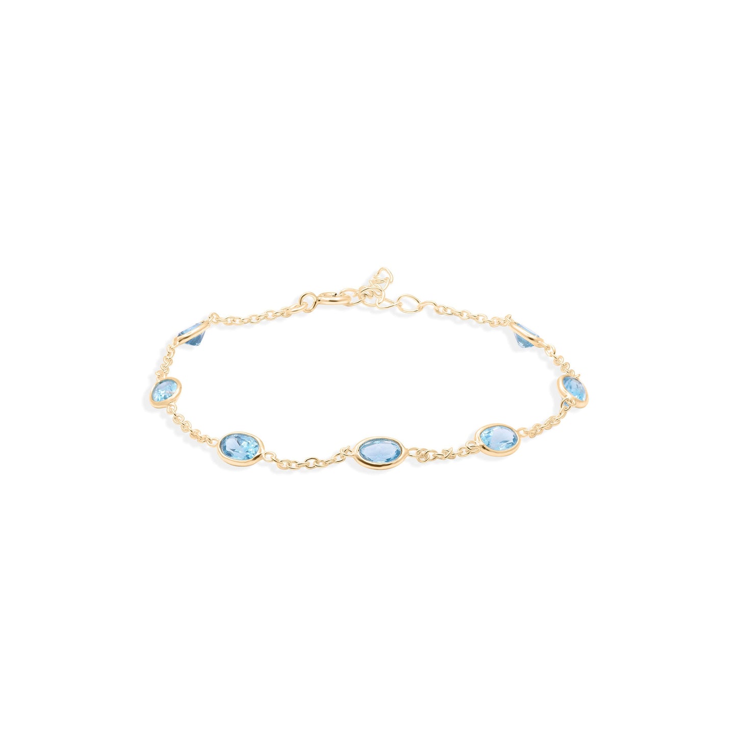 Azure Linked Blue Topaz Bracelet in Sterling Silver