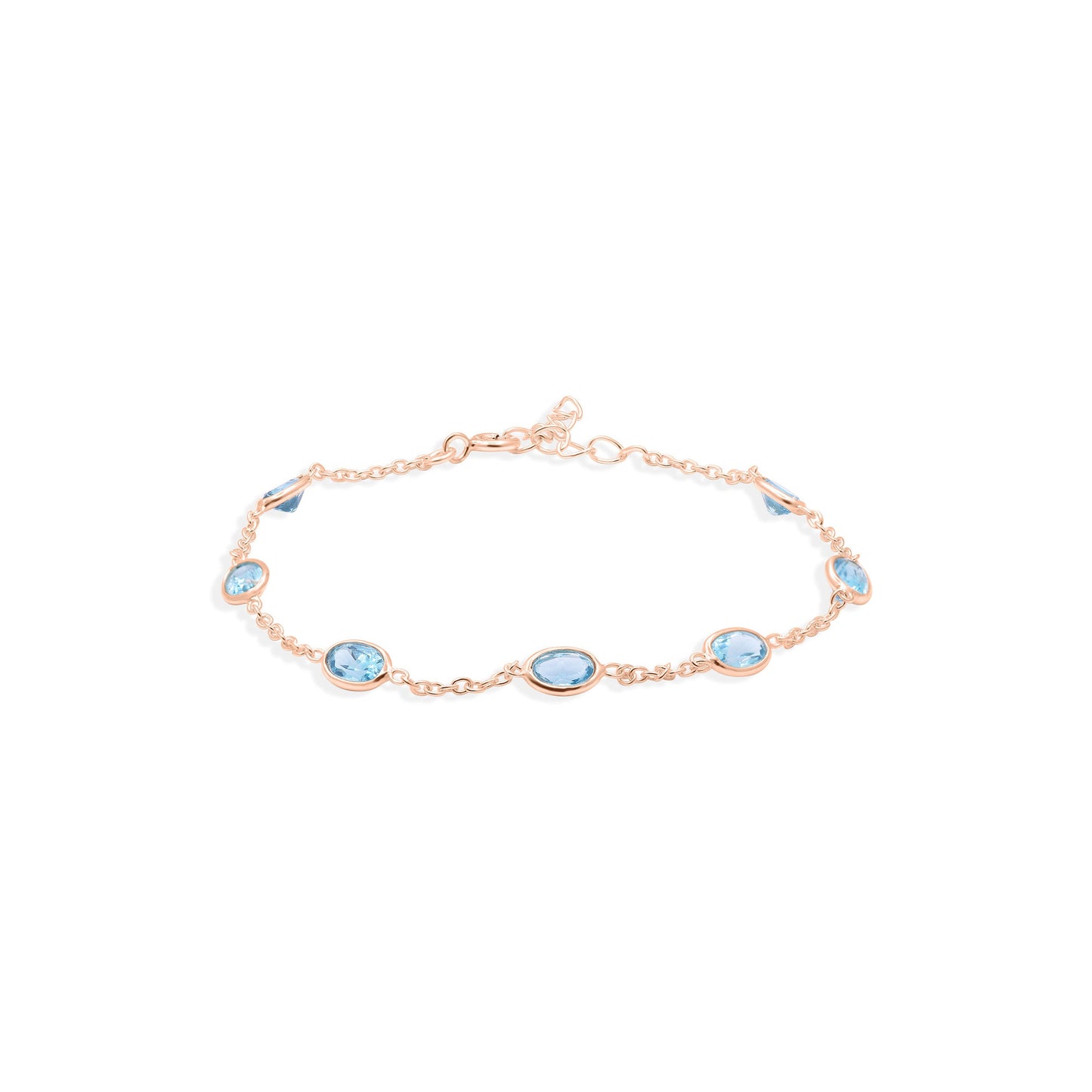 Azure Linked Blue Topaz Bracelet in Sterling Silver