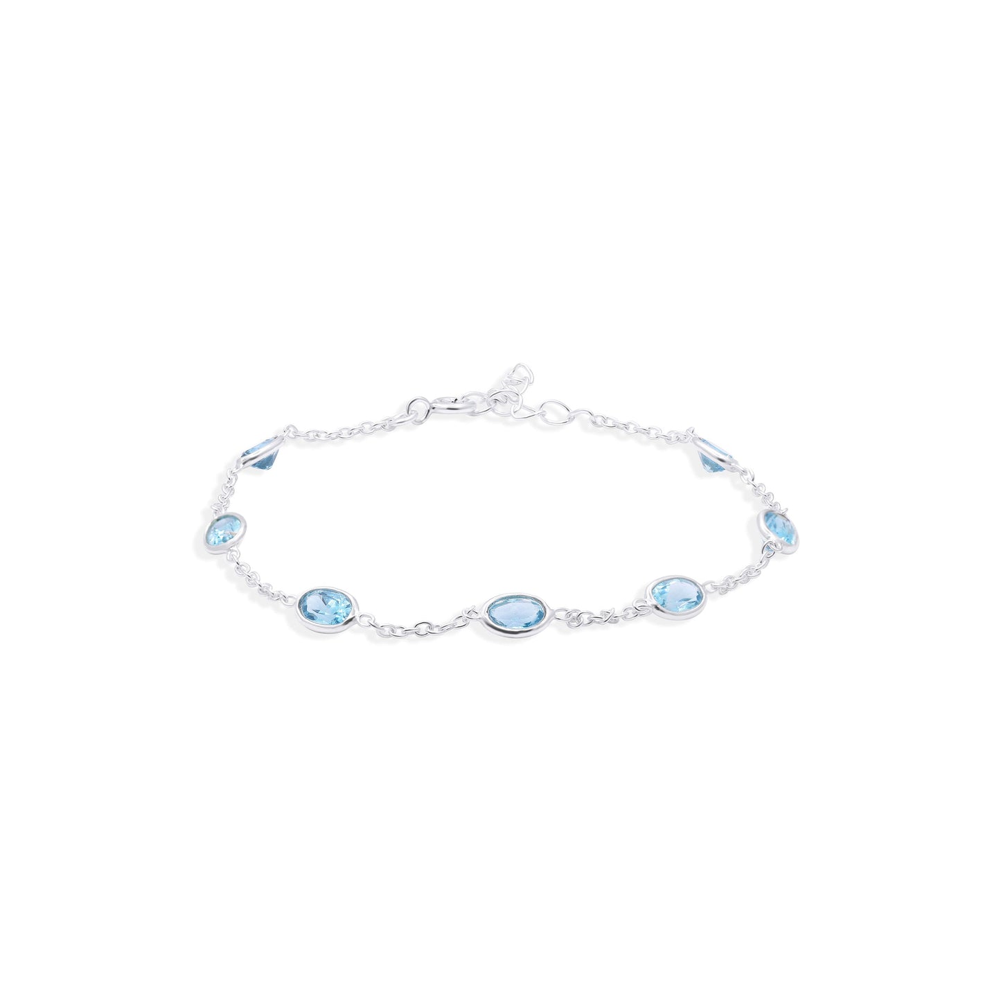 Azure Linked Blue Topaz Bracelet in Sterling Silver