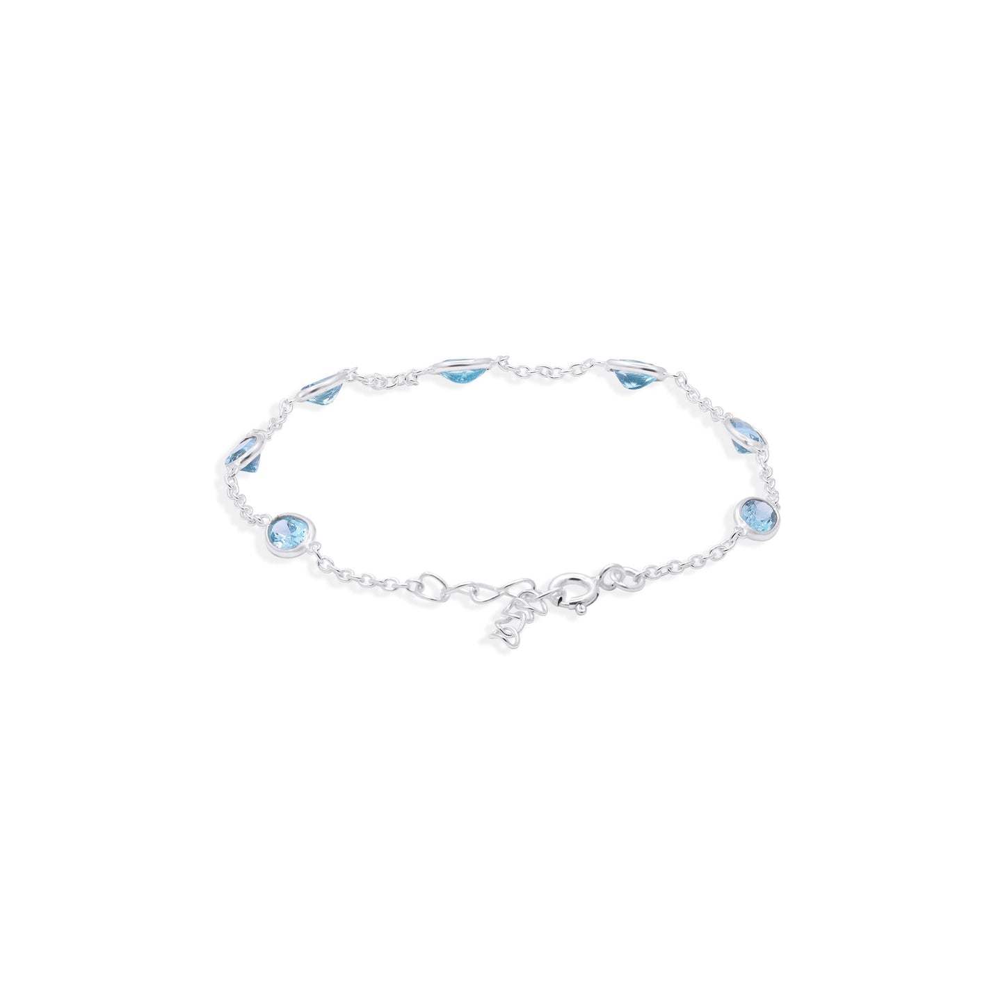 Azure Linked Blue Topaz Bracelet in Sterling Silver