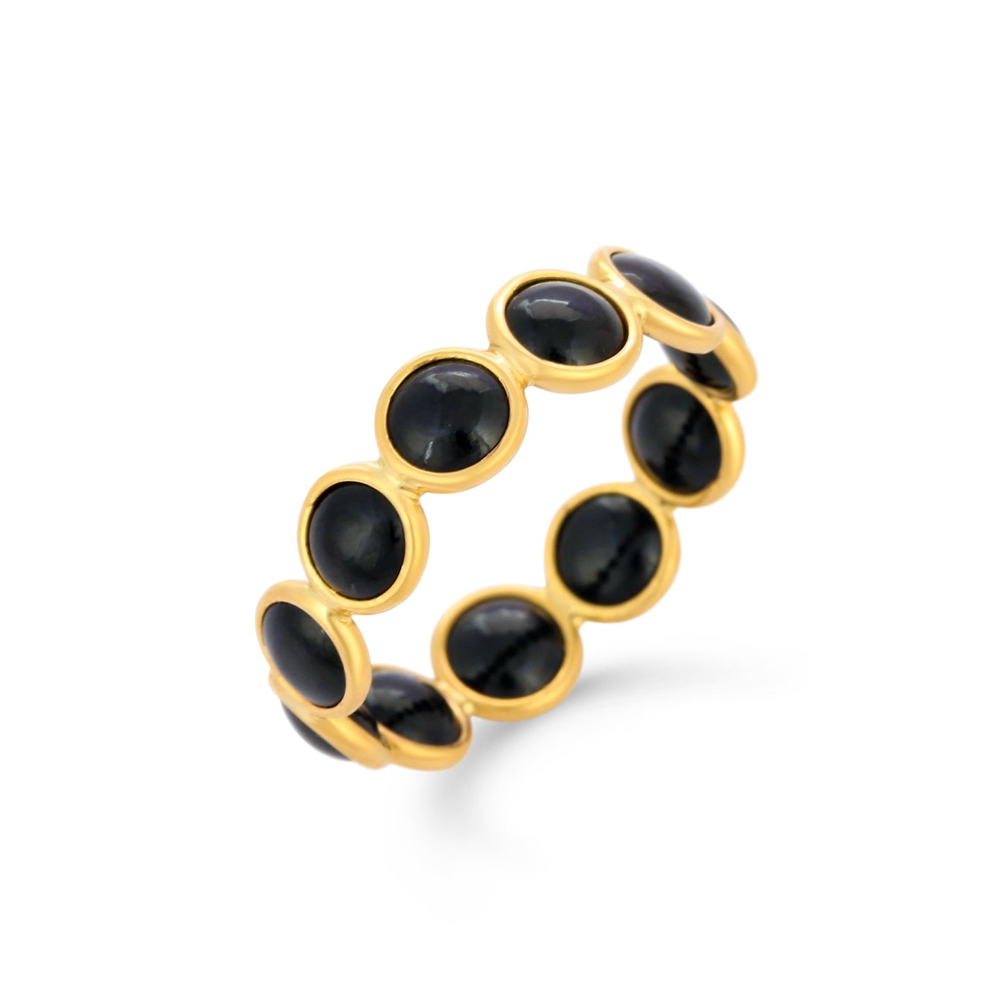 Round Black Onyx Eternity Ring