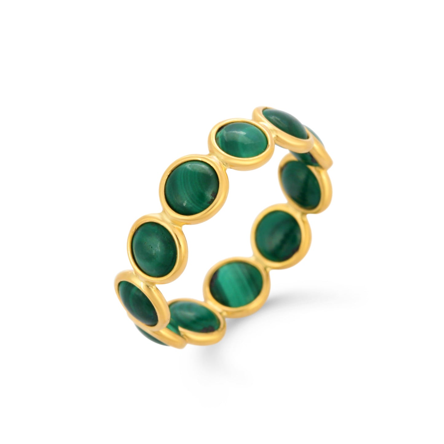 Round Malachite Eternity Ring