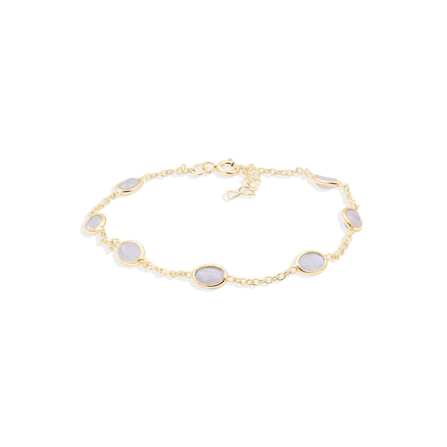 Moonlit Linked Moonstone Bracelet in Sterling Silver