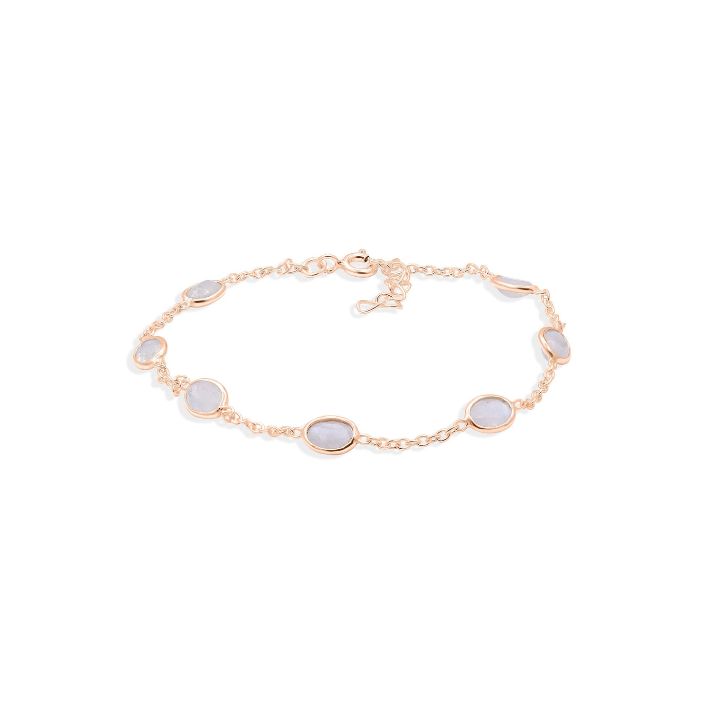 Moonlit Linked Moonstone Bracelet in Sterling Silver