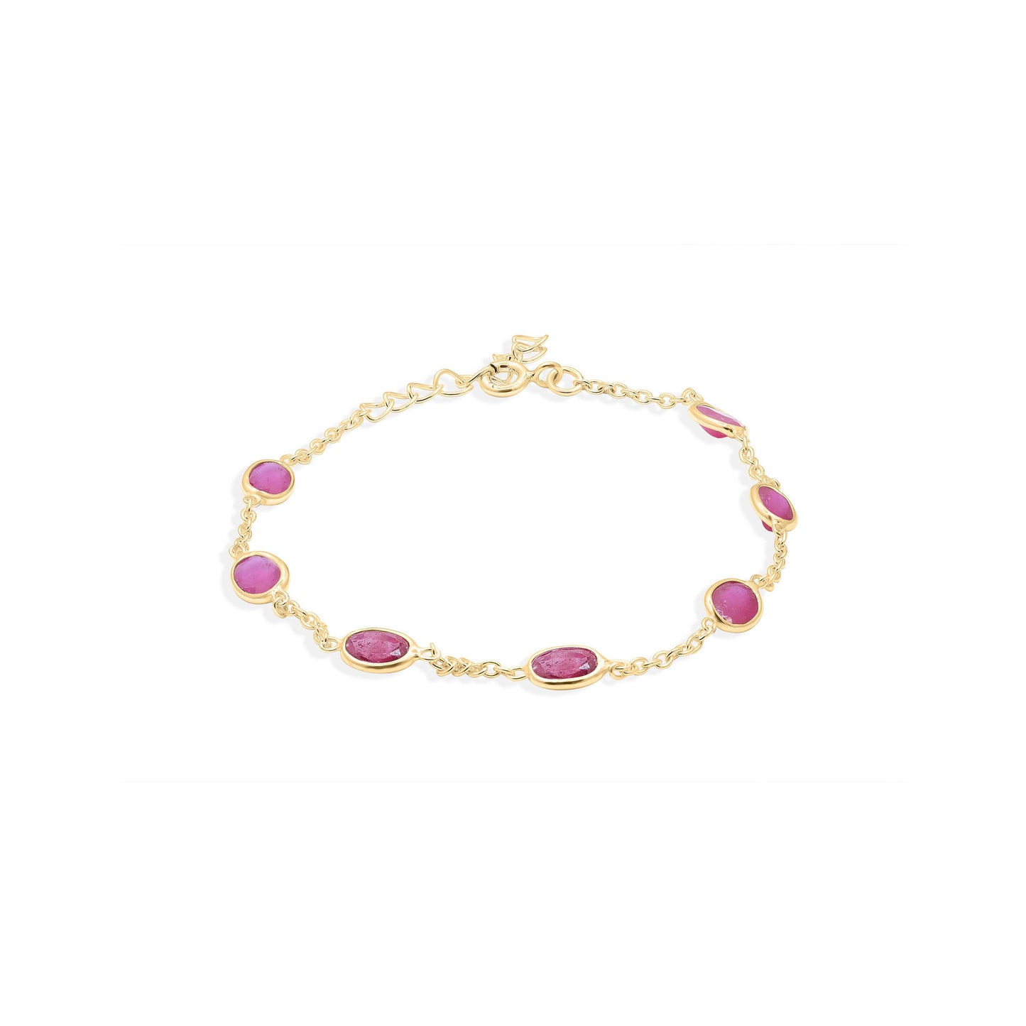 Radiance Linked Ruby Bracelet in Sterling Silver