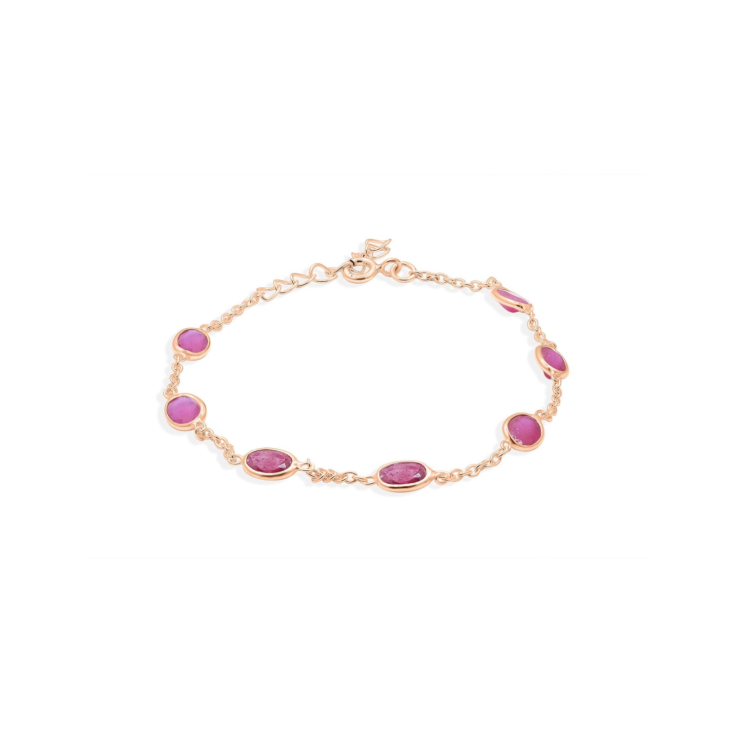 Radiance Linked Ruby Bracelet in Sterling Silver