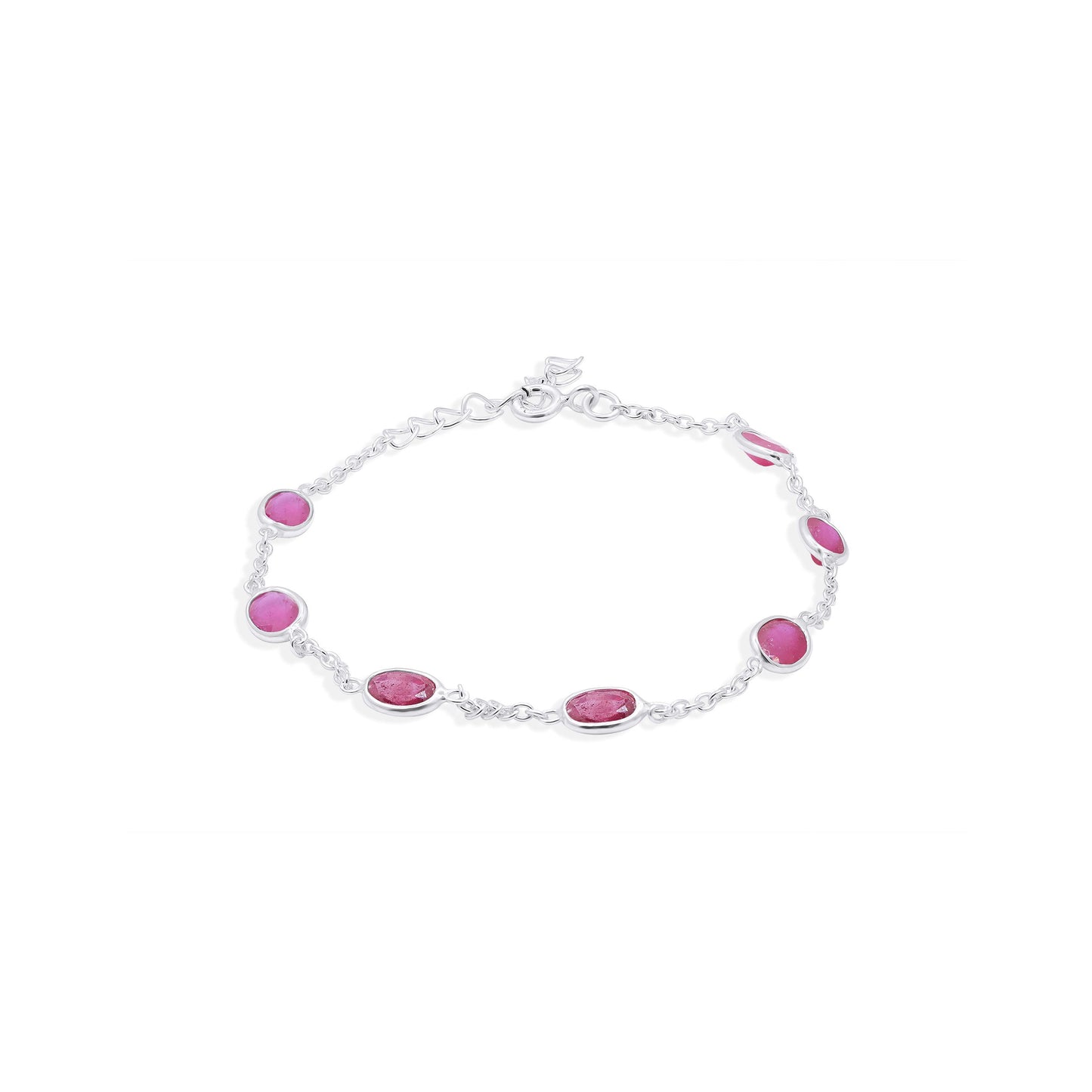 Radiance Linked Ruby Bracelet in Sterling Silver