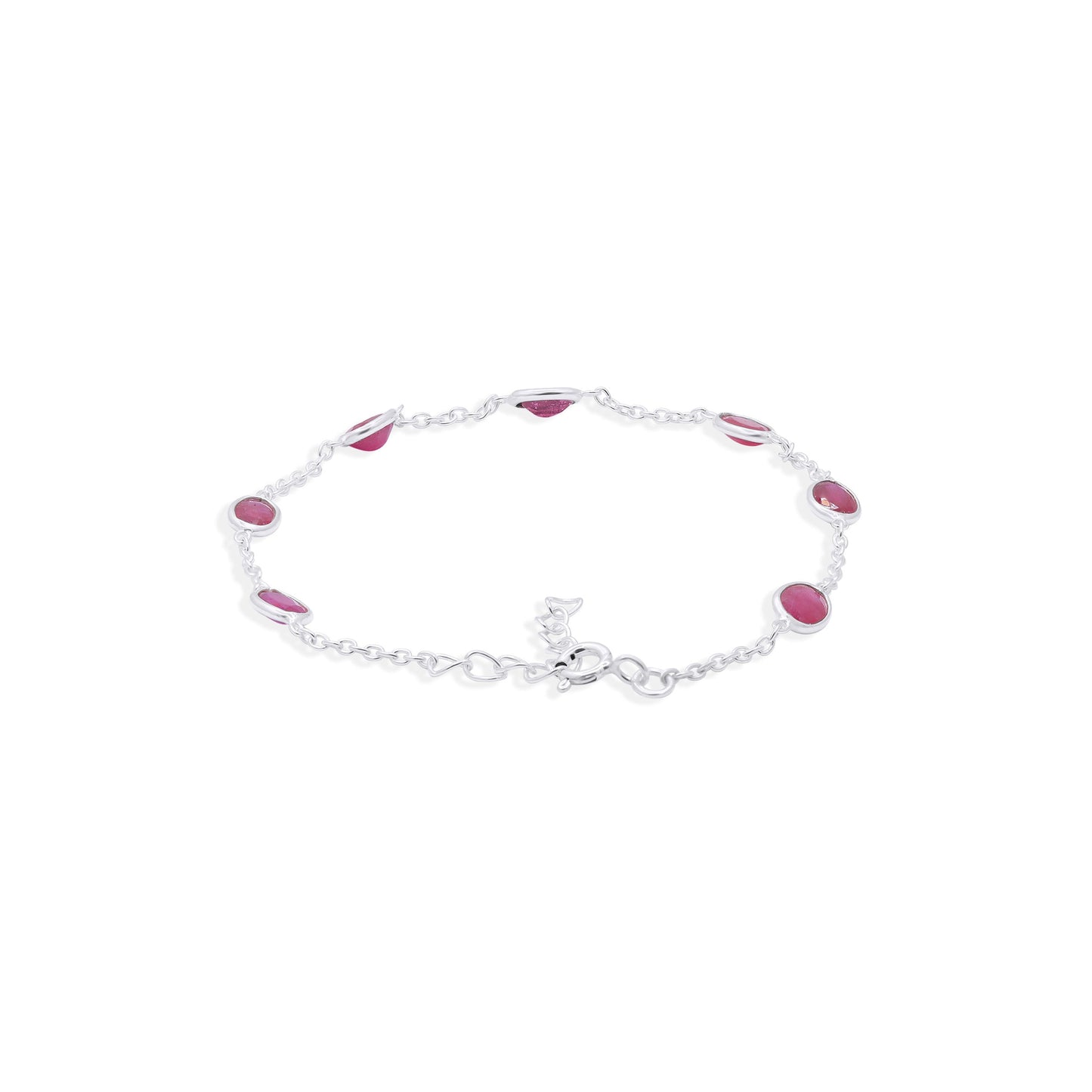 Radiance Linked Ruby Bracelet in Sterling Silver