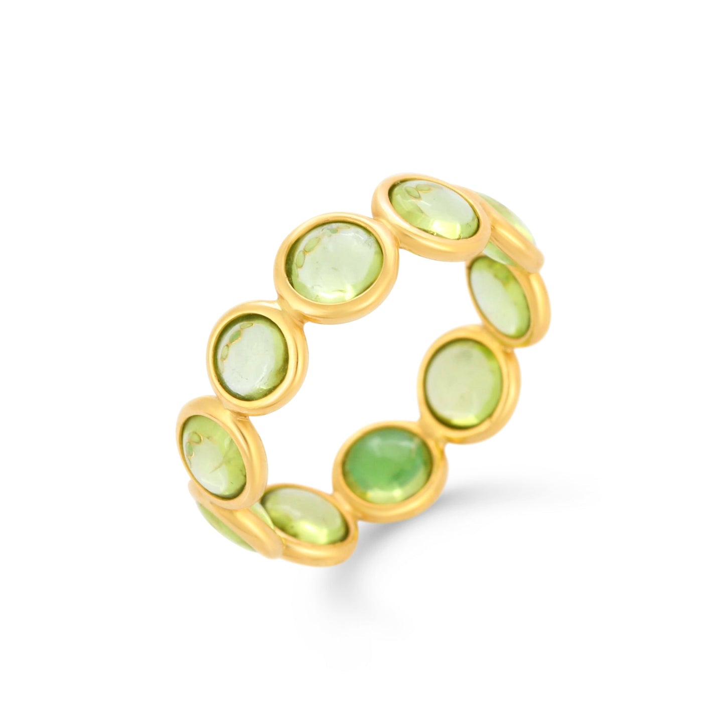 Round Peridot Full Eternity Ring