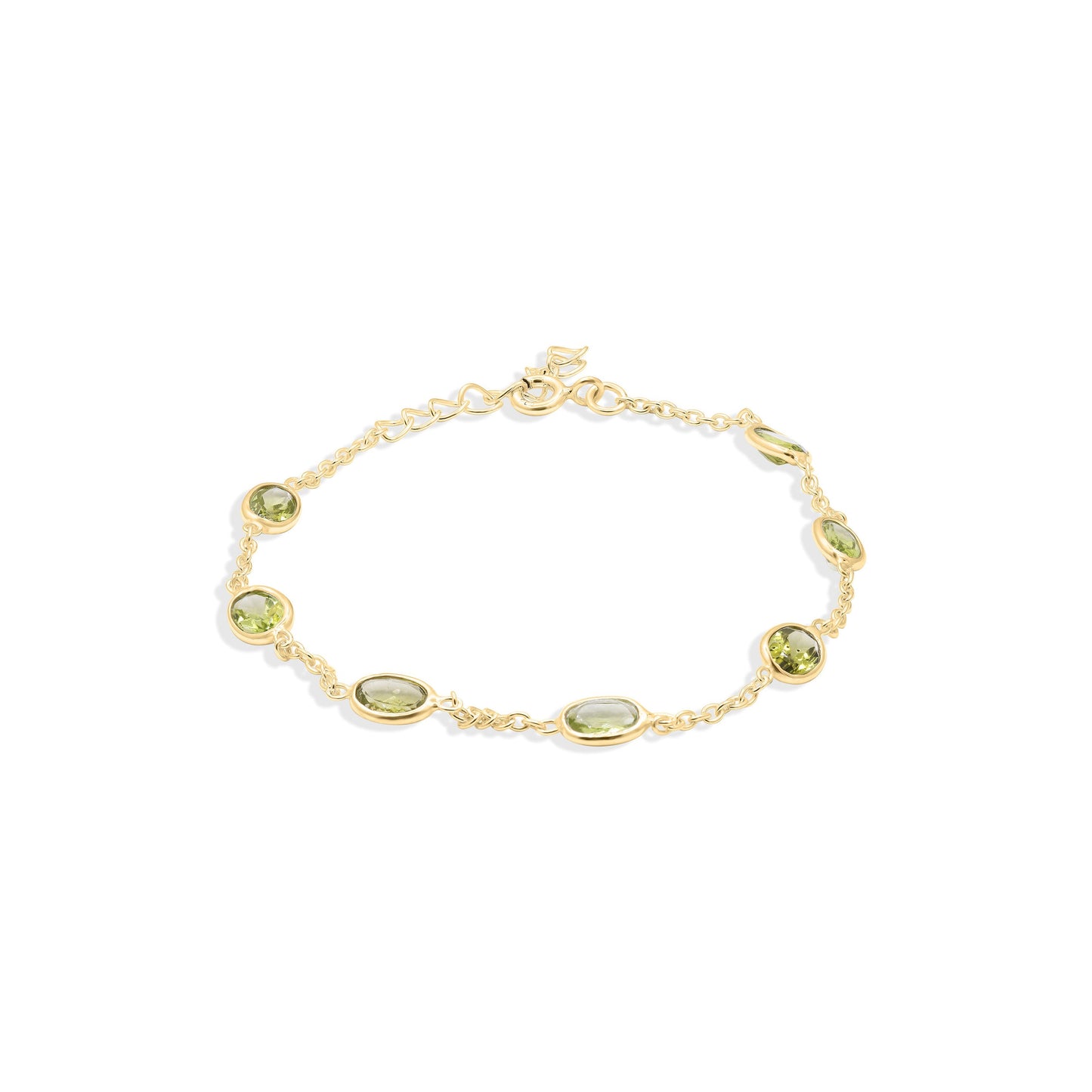 Splendour Linked Peridot Gemstone Bracelet in Sterling Silver
