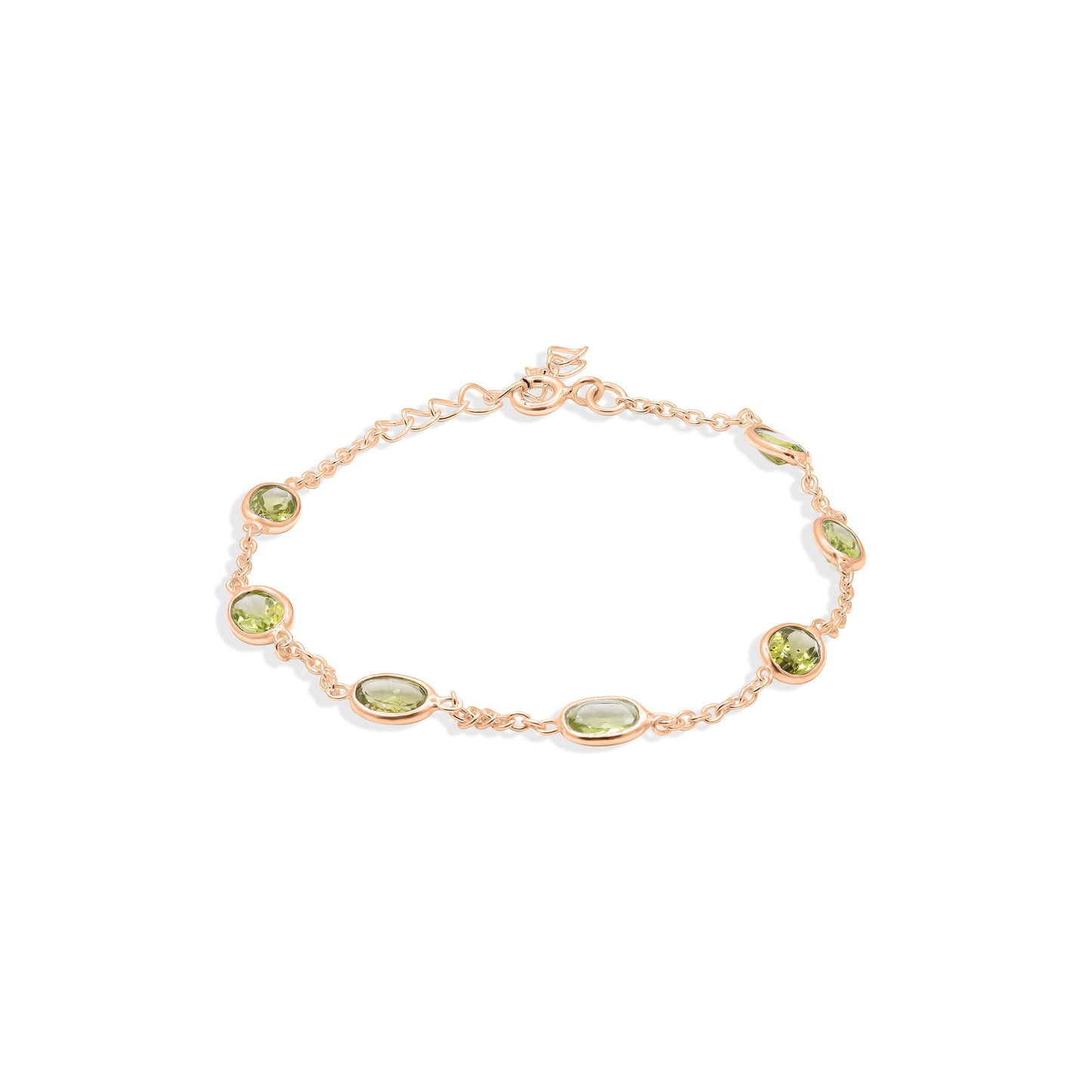 Splendour Linked Peridot Gemstone Bracelet in Sterling Silver