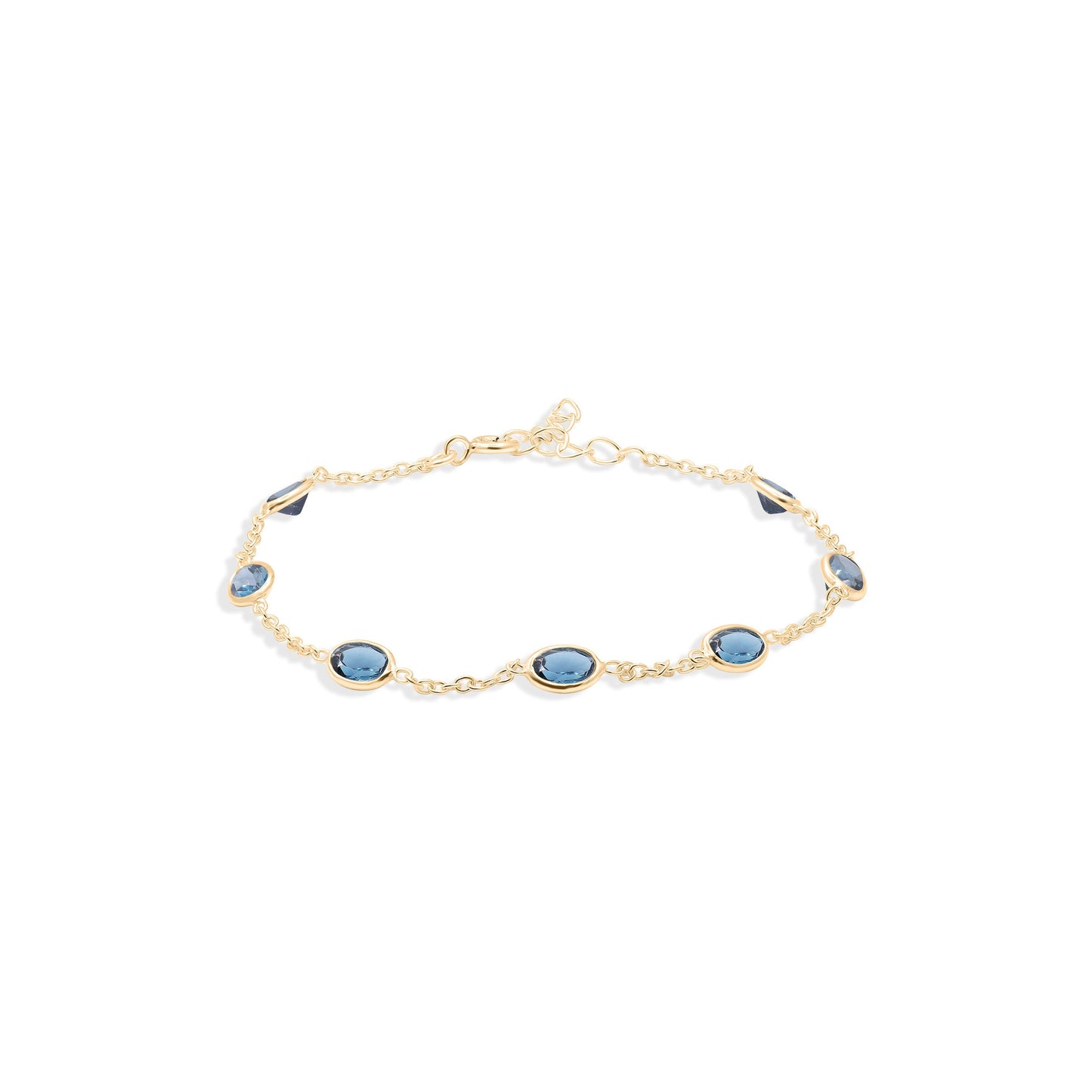 Starlight Linked Blue Topaz Bracelet in Sterling Silver