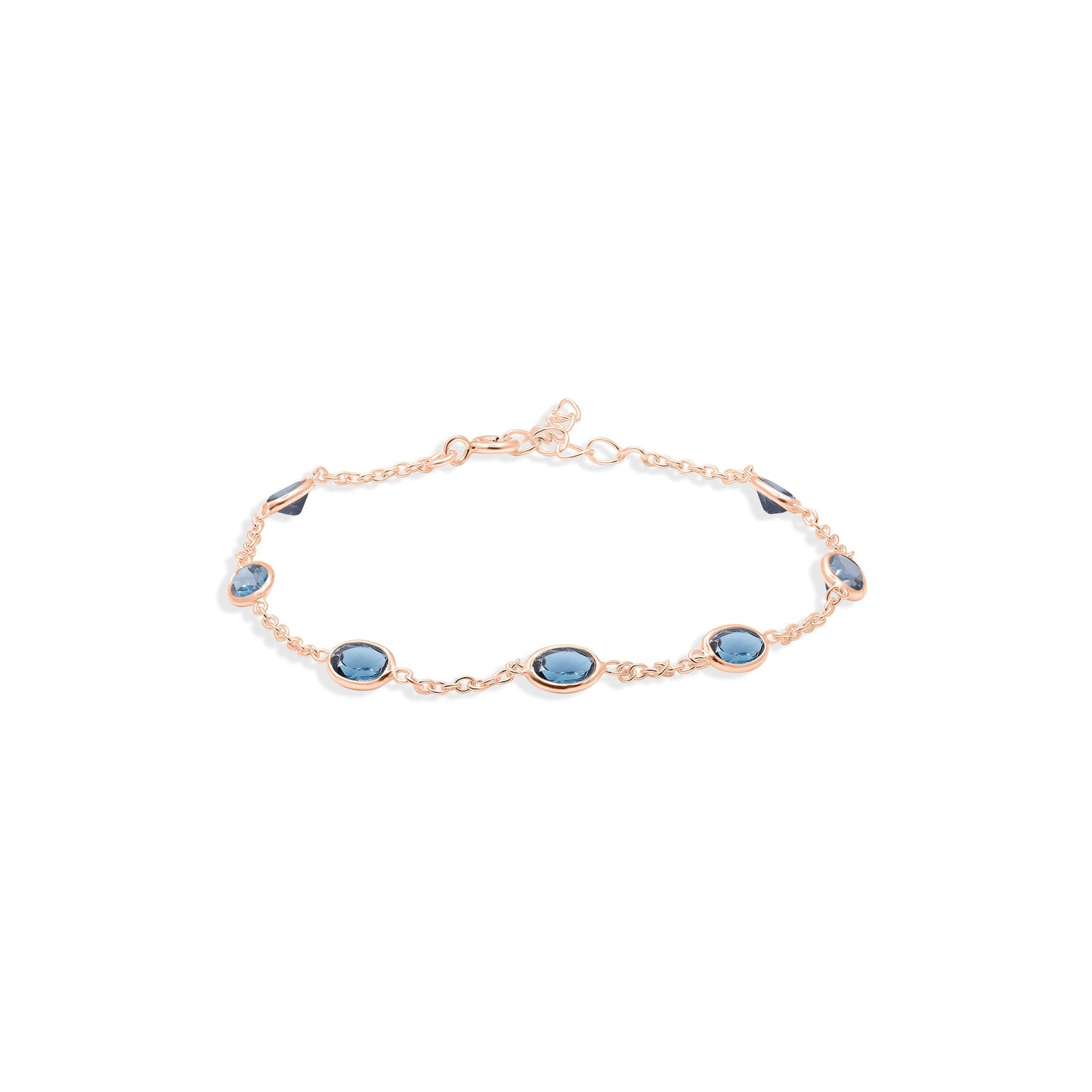 Starlight Linked Blue Topaz Bracelet in Sterling Silver