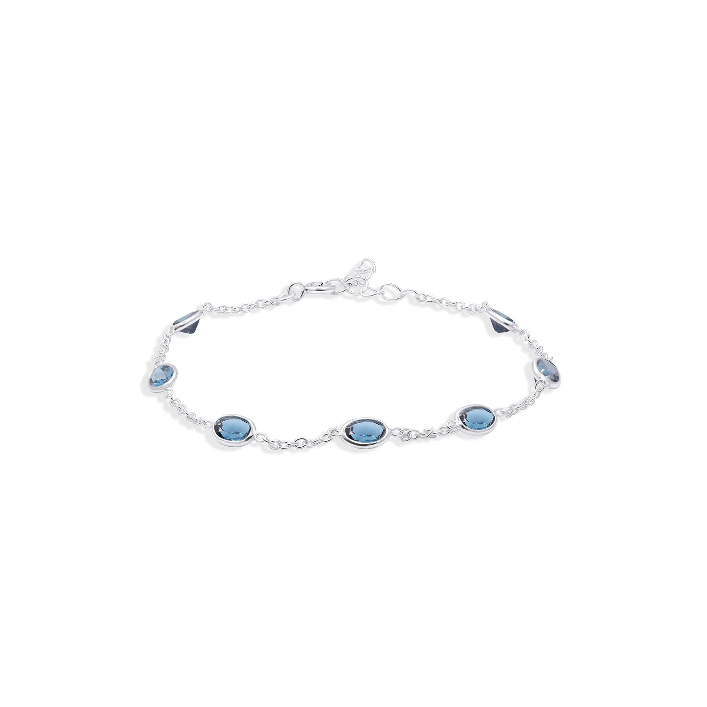 Starlight Linked Blue Topaz Bracelet in Sterling Silver