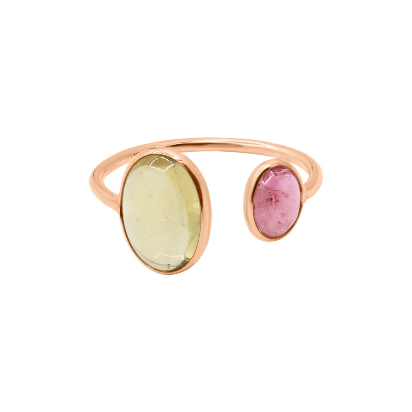 Two Stone Yellow And Pink Sapphire Ring