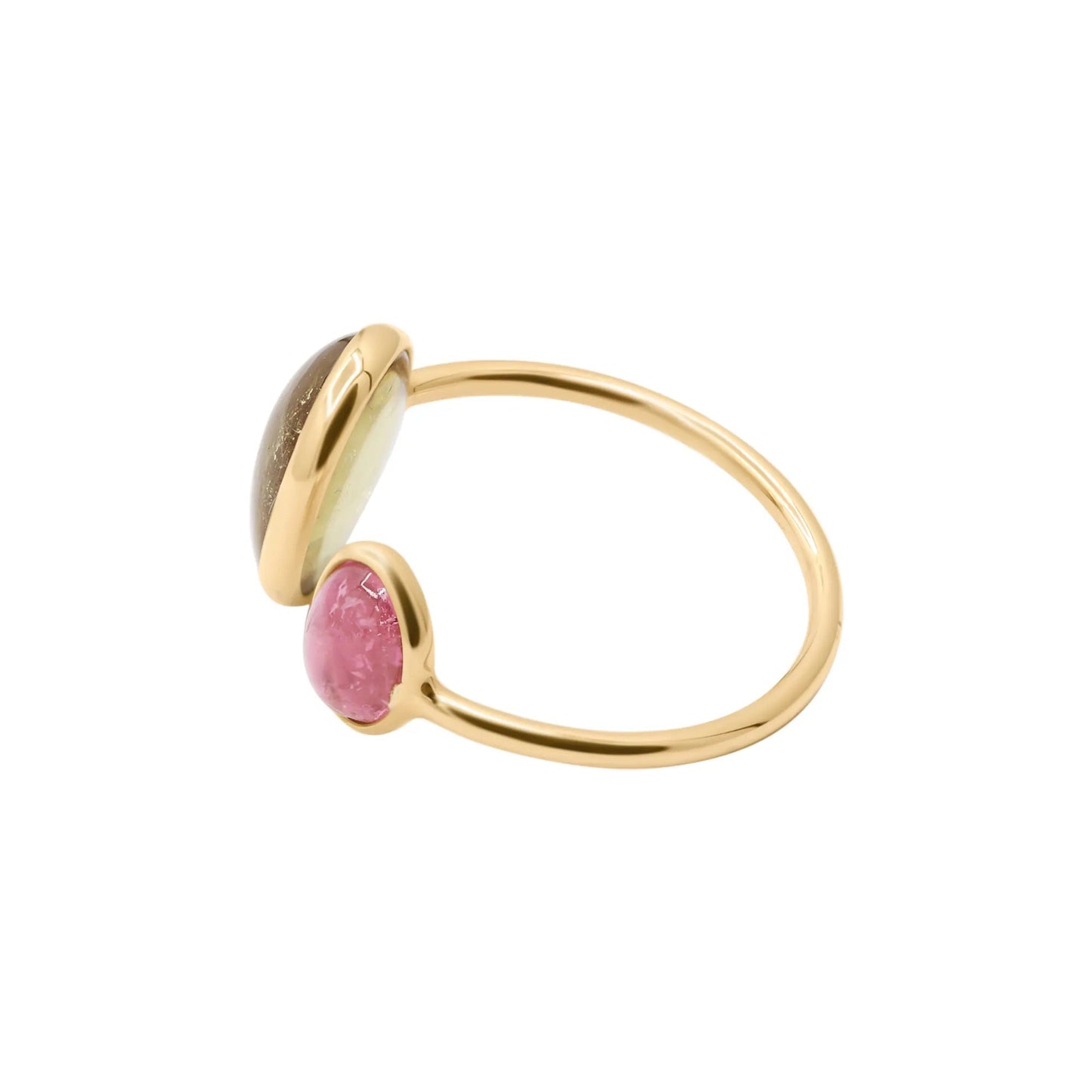 Two Stone Yellow And Pink Sapphire Ring