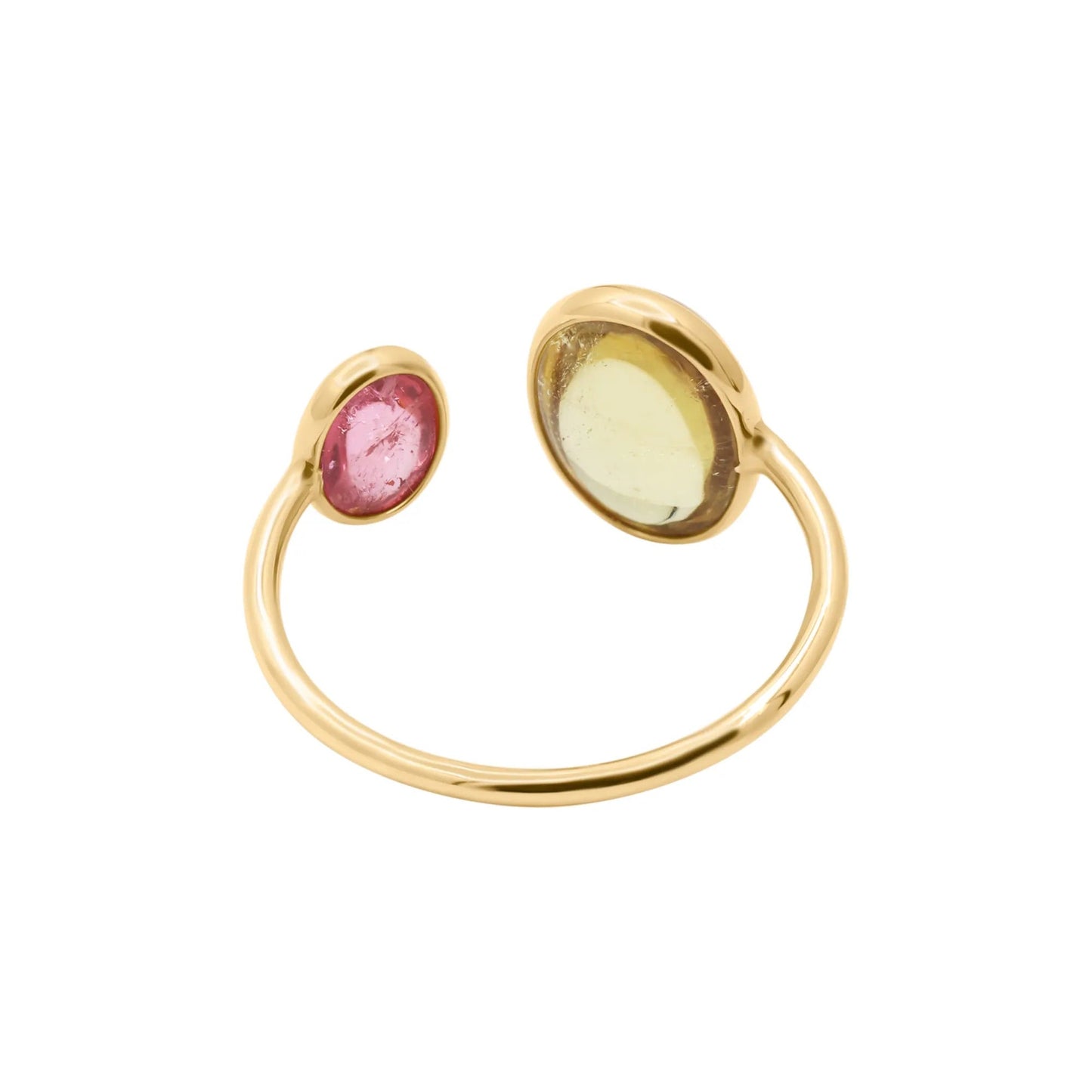 Two Stone Yellow And Pink Sapphire Ring