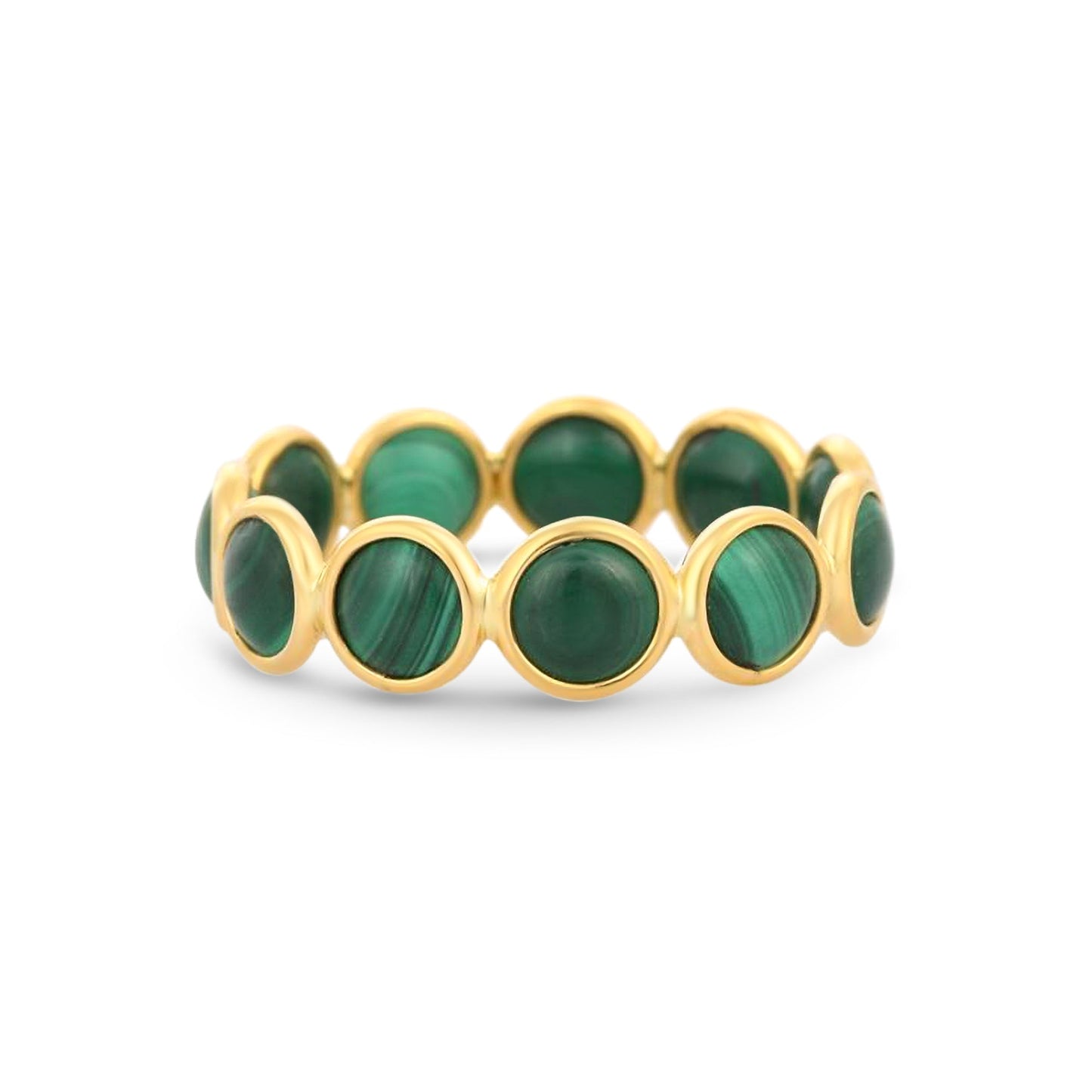 Round Malachite Eternity Ring