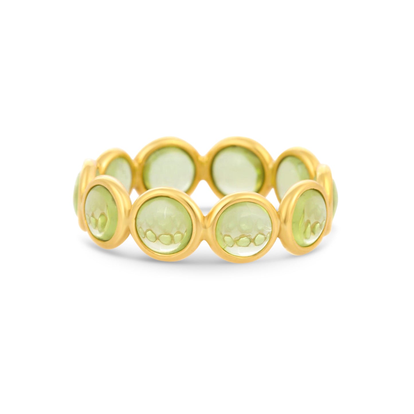 Round Peridot Full Eternity Ring