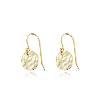 Hammered Disc Drop Earrings