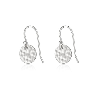 Hammered Disc Drop Earrings