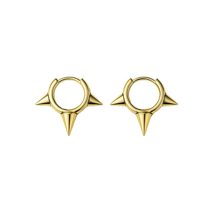 Triple Spike Huggie Earrings