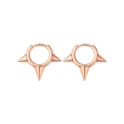 Triple Spike Huggie Earrings