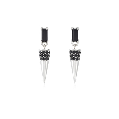Black Onyx Spike Dangle Earrings