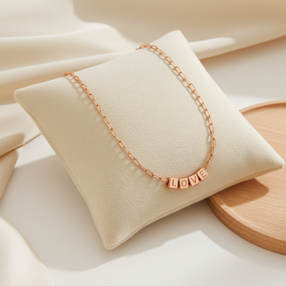 LOVE Block Paperclip Necklace