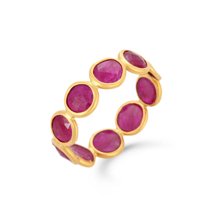 Round Ruby Eternity Band Ring