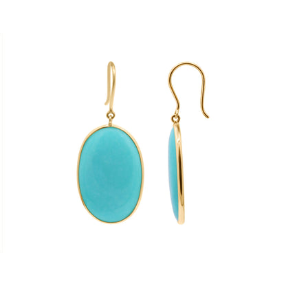 Arizona Oval Turquoise Dangle Earrings