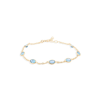 Azure Linked Blue Topaz Bracelet in Sterling Silver