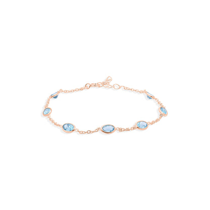 Azure Linked Blue Topaz Bracelet in Sterling Silver
