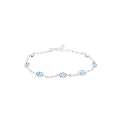 Azure Linked Blue Topaz Bracelet in Sterling Silver