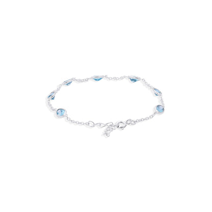 Azure Linked Blue Topaz Bracelet in Sterling Silver