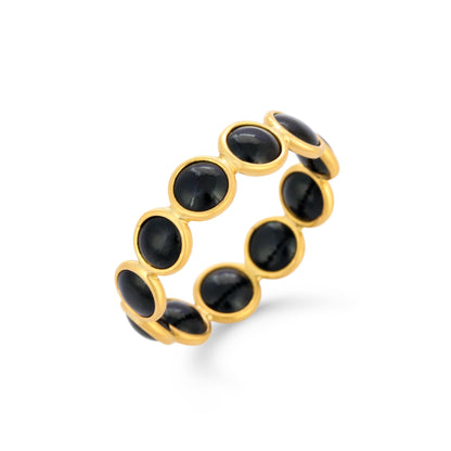 Round Black Onyx Eternity Ring