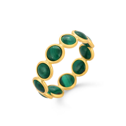 Round Malachite Eternity Ring