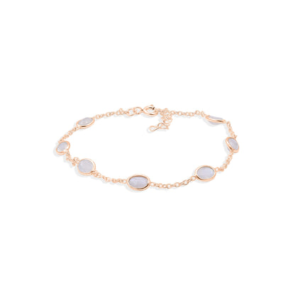 Moonlit Linked Moonstone Bracelet in Sterling Silver