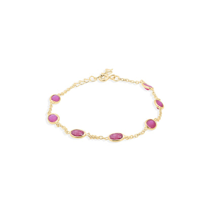 Radiance Linked Ruby Bracelet in Sterling Silver