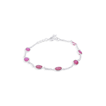 Radiance Linked Ruby Bracelet in Sterling Silver