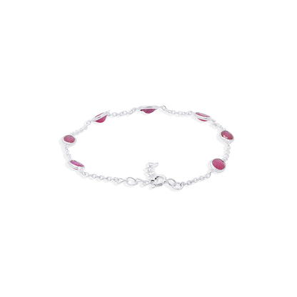 Radiance Linked Ruby Bracelet in Sterling Silver