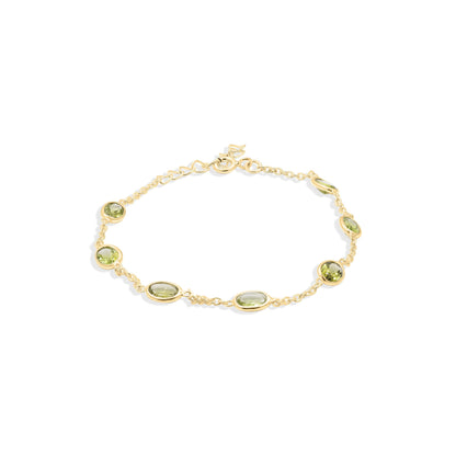 Splendour Linked Peridot Gemstone Bracelet in Sterling Silver