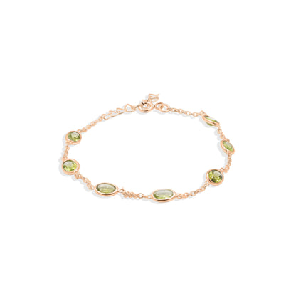 Splendour Linked Peridot Gemstone Bracelet in Sterling Silver