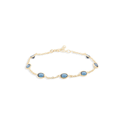 Starlight Linked Blue Topaz Bracelet in Sterling Silver