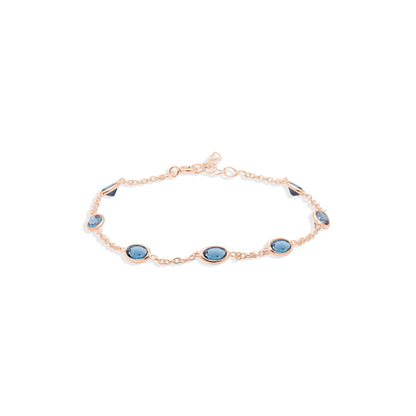 Starlight Linked Blue Topaz Bracelet in Sterling Silver