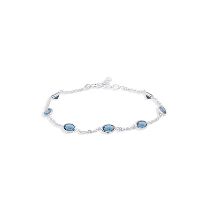 Starlight Linked Blue Topaz Bracelet in Sterling Silver