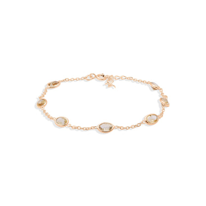 Sunshine Linked Citrine Gemstone Bracelet in Sterling Silver